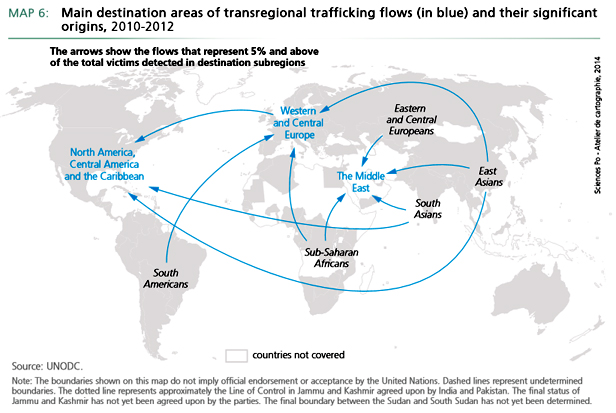 human trafficking map flow