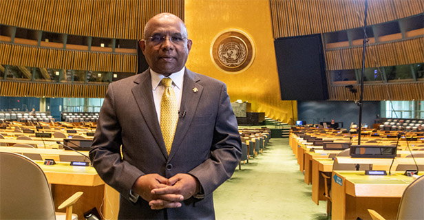 UN Photo/Eskinder Debebe | The President-elect of the UN General Assembly Abdulla Shahid in the General Assembly hall.