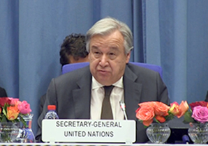 UN Secretary-General António Guterres addressing the CCPCJ
