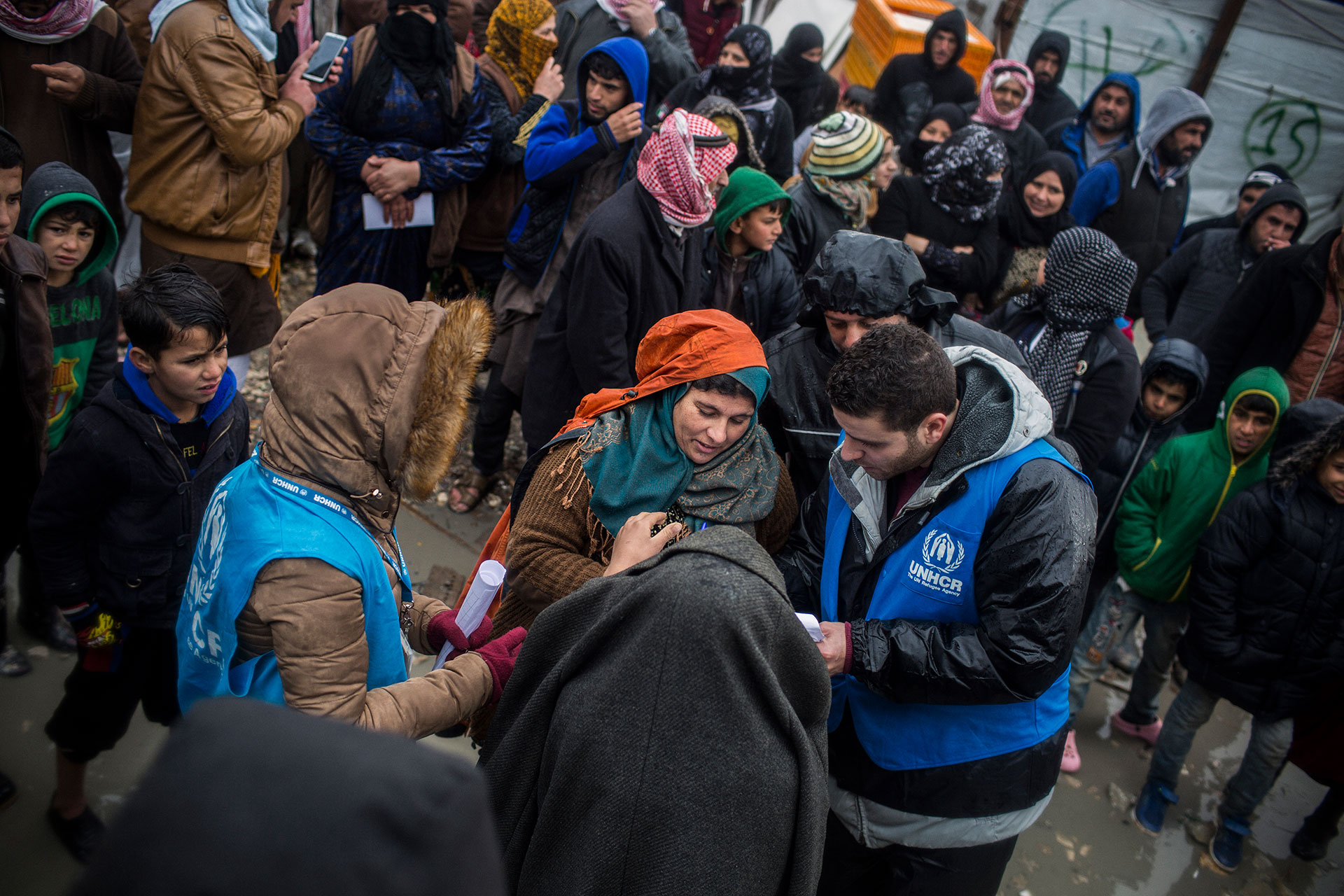 <p><sub>UNHCR staff distribute mattresses, blankets and other core relief items to those worst-affected by Storm Norma at Bar Elias informal settlement in central Lebanon.</sub></p>
