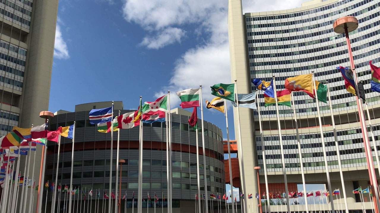 Flags at the Vienna International Centre